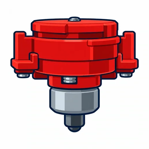 Flat Icon: Left Engine Gear (Metal Semi-Flat)
